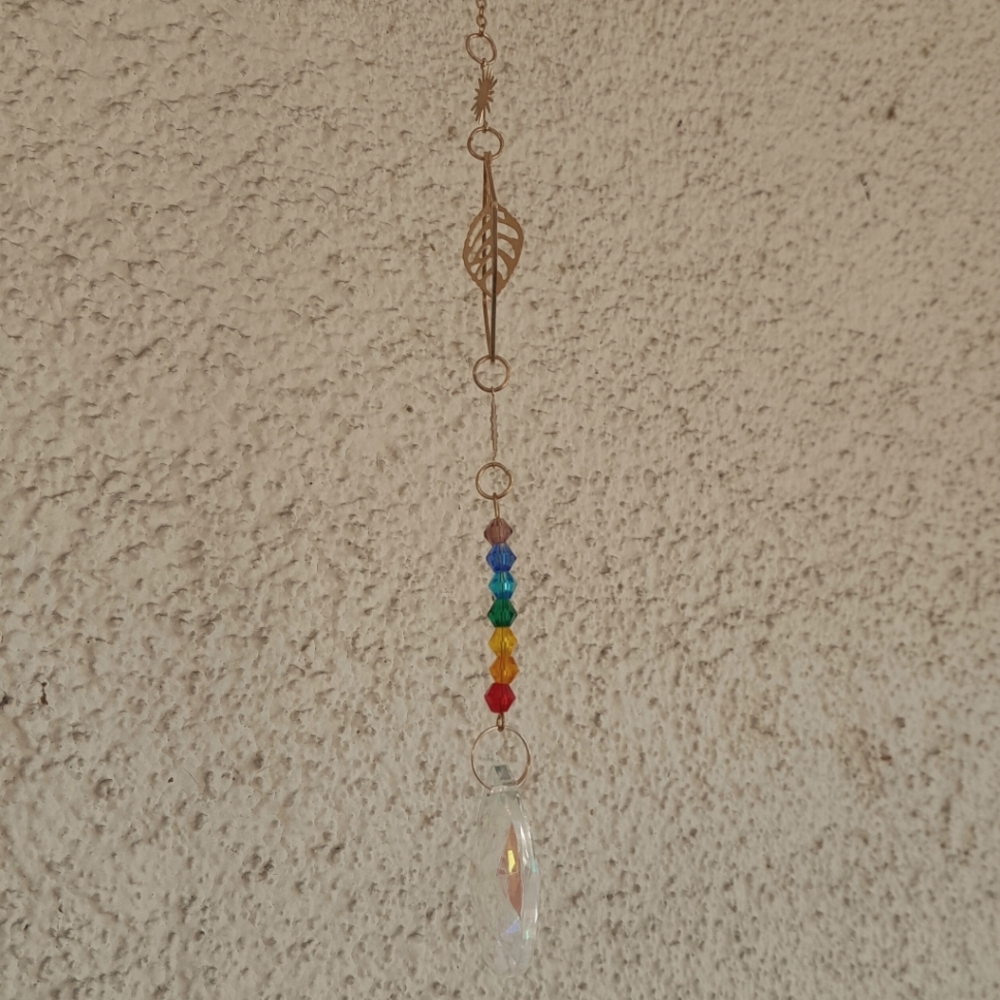 Elegant Gold and Multicolor Crystal Suncatcher